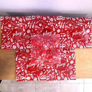 SEPHORA PLAY! Set of 6 Red Resealable Plastic and PVC Bags 7" x 7.75"